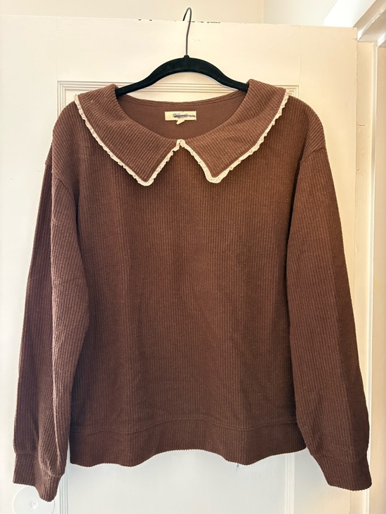 Madewell Sweaters - Brown Madewell Sweater with Peter Pan Collar